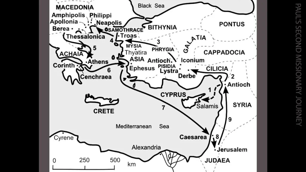 Paul's second missionary journey map