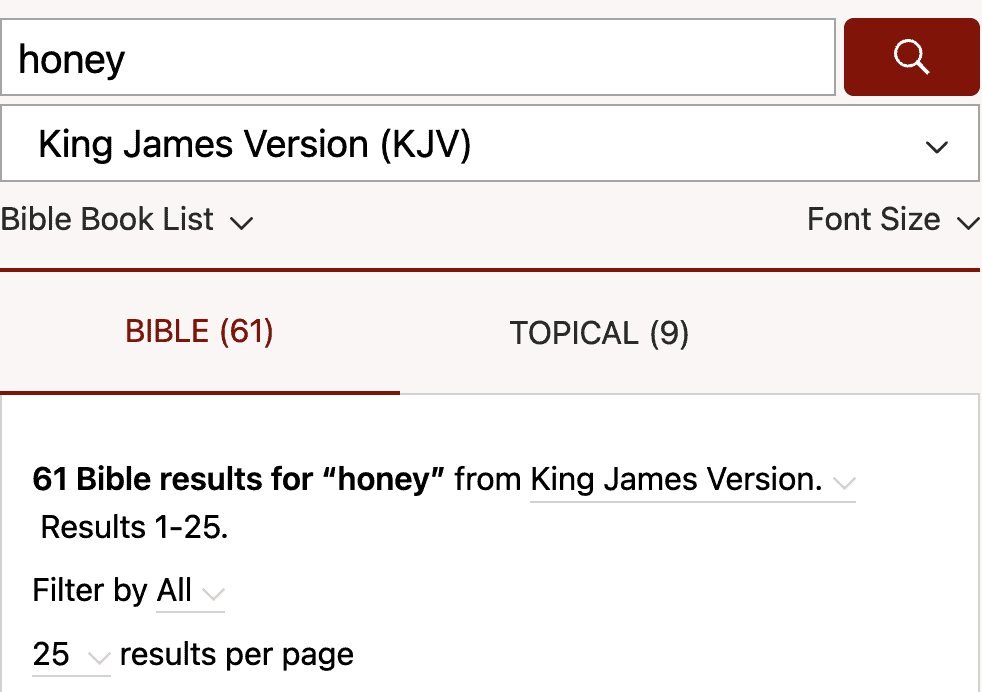 Answer to How Many Times Is Honey Mentioned In The Bible