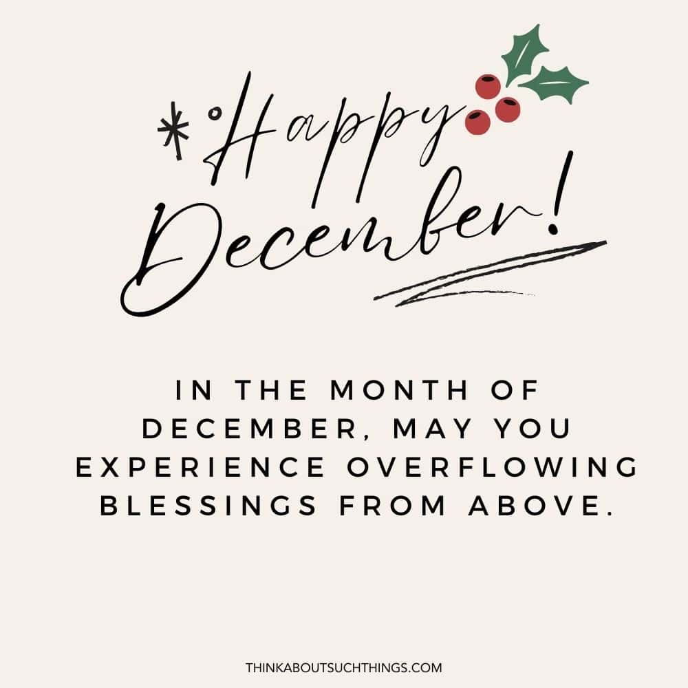 Happy new month december blessings