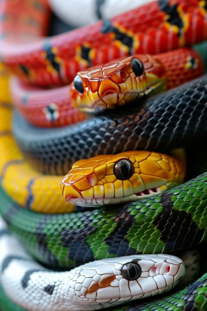 various colors of snakes