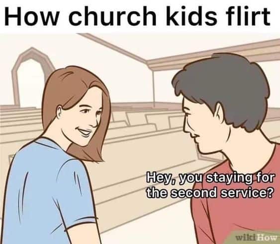 church kids flirt meme