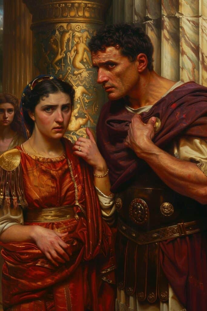 Pilate's wife telling her husband her dream