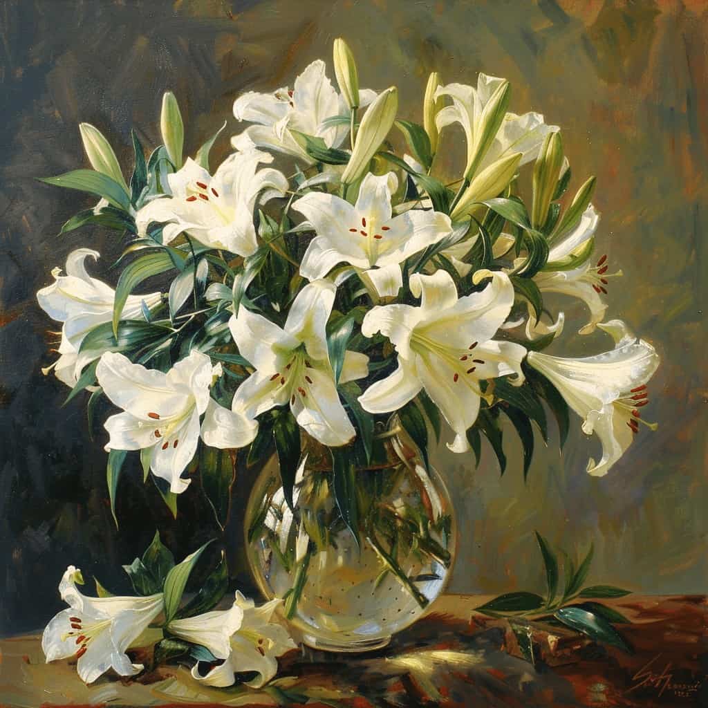 eater lilies in a vase