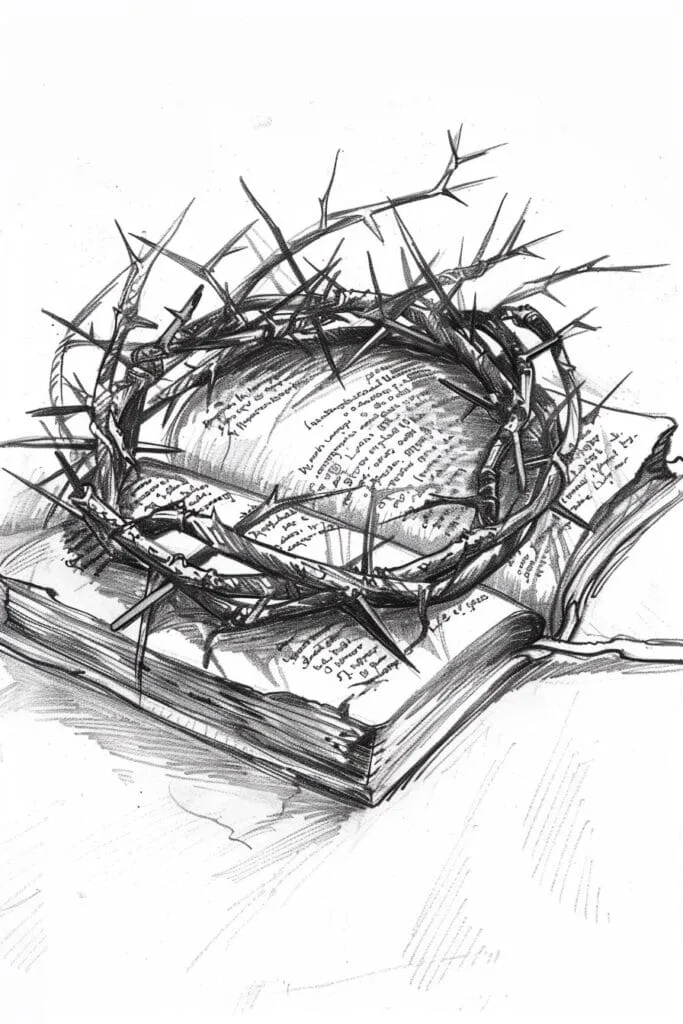 Bible drawing crown of thorns