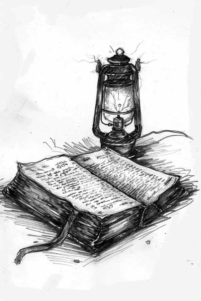 Bible drawing with a lantern