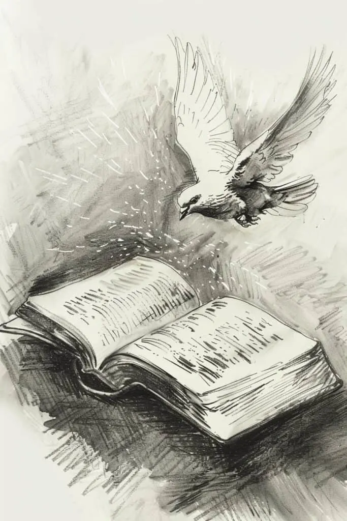 Bible drawing with dove
