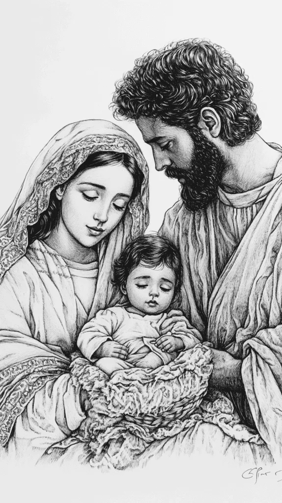 Nativity art painting image