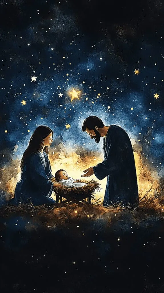 Nativity art painting image