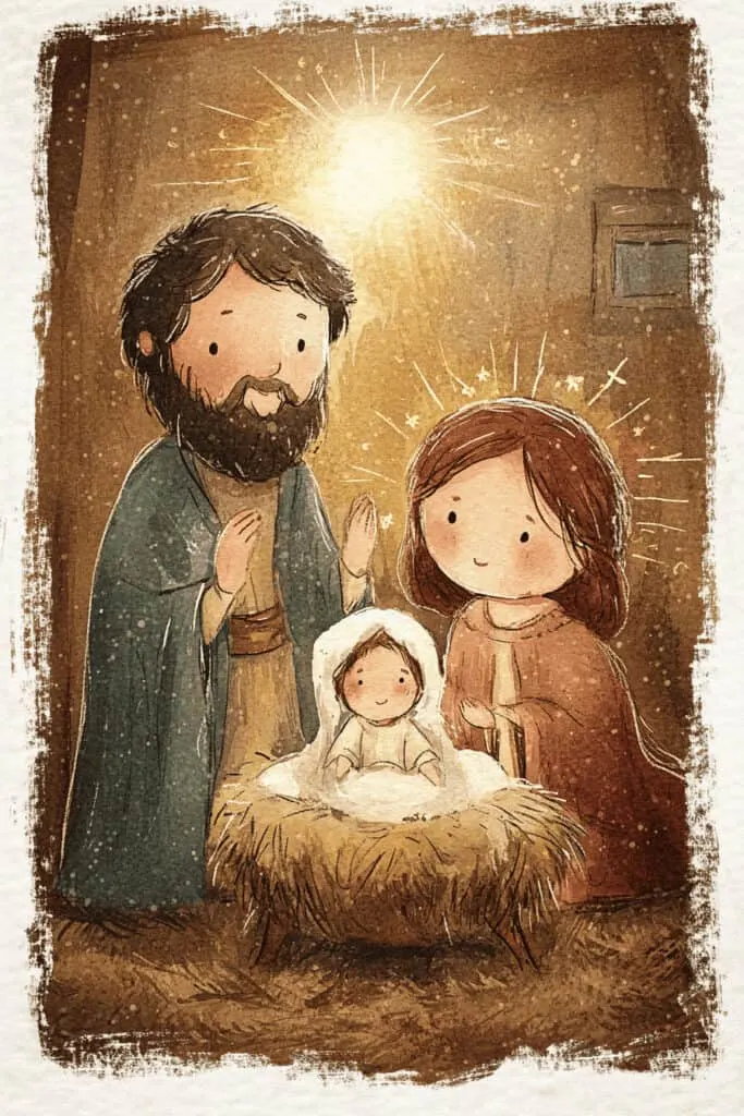 Nativity art painting image