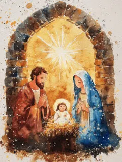 Nativity art painting image