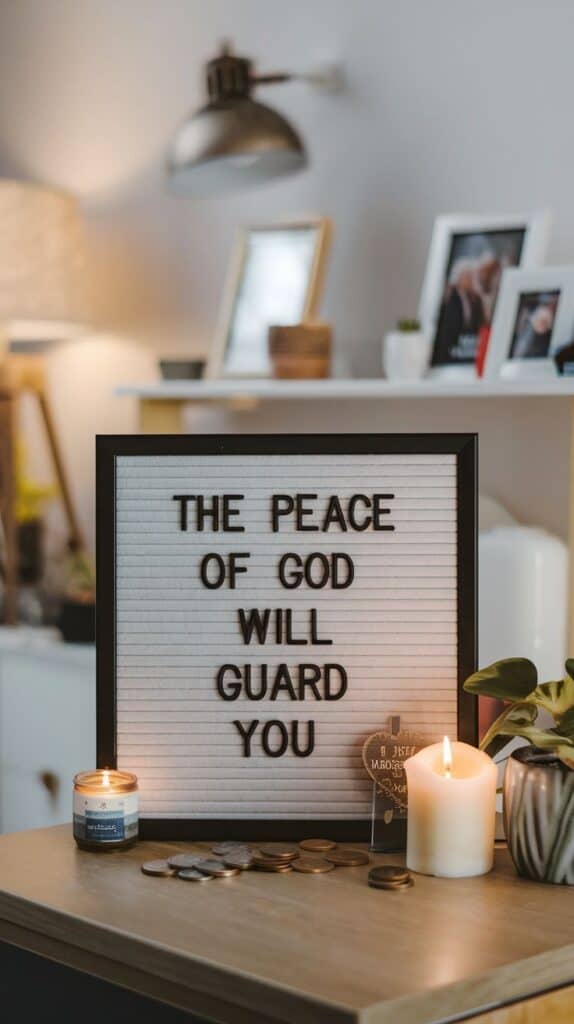 Biblical christian letter board quote