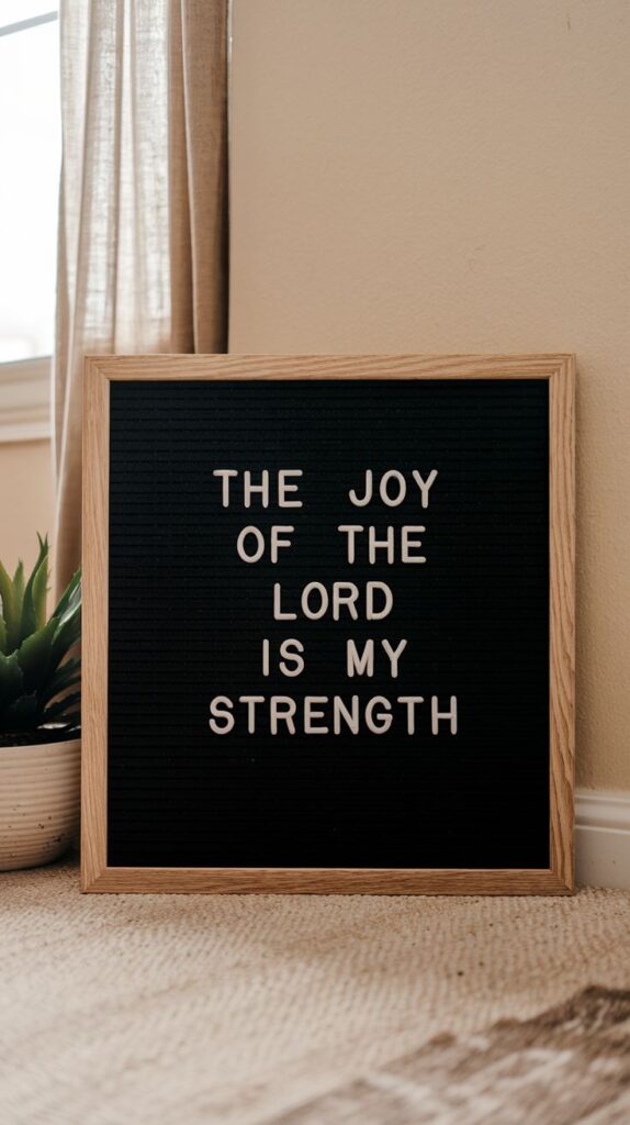 Biblical christian letter board quote