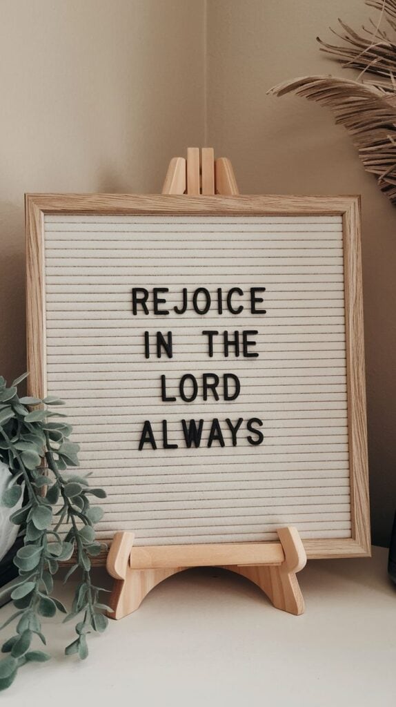 Biblical christian letter board quote