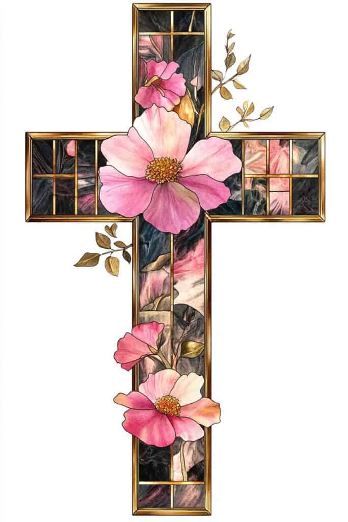 watercolor painting of the cross