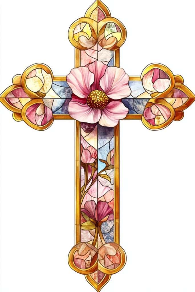 watercolor painting of the cross