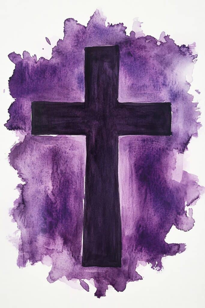 watercolor painting of the cross