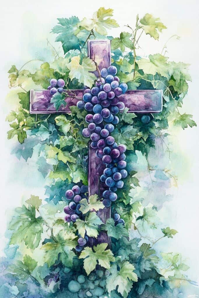 watercolor painting of the cross