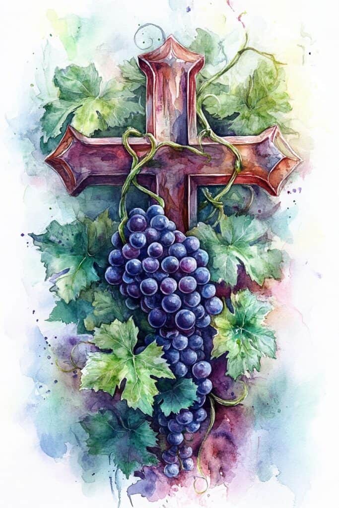 watercolor painting of the cross