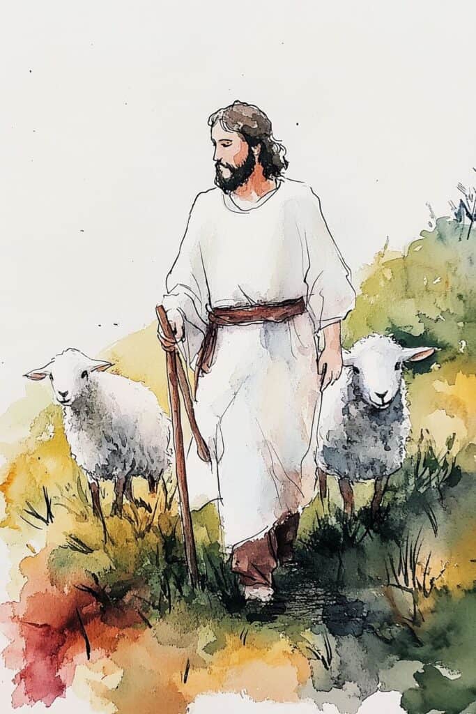 Jesus watercolor painting