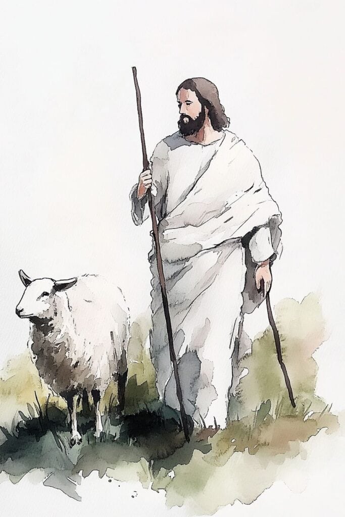 Jesus watercolor painting