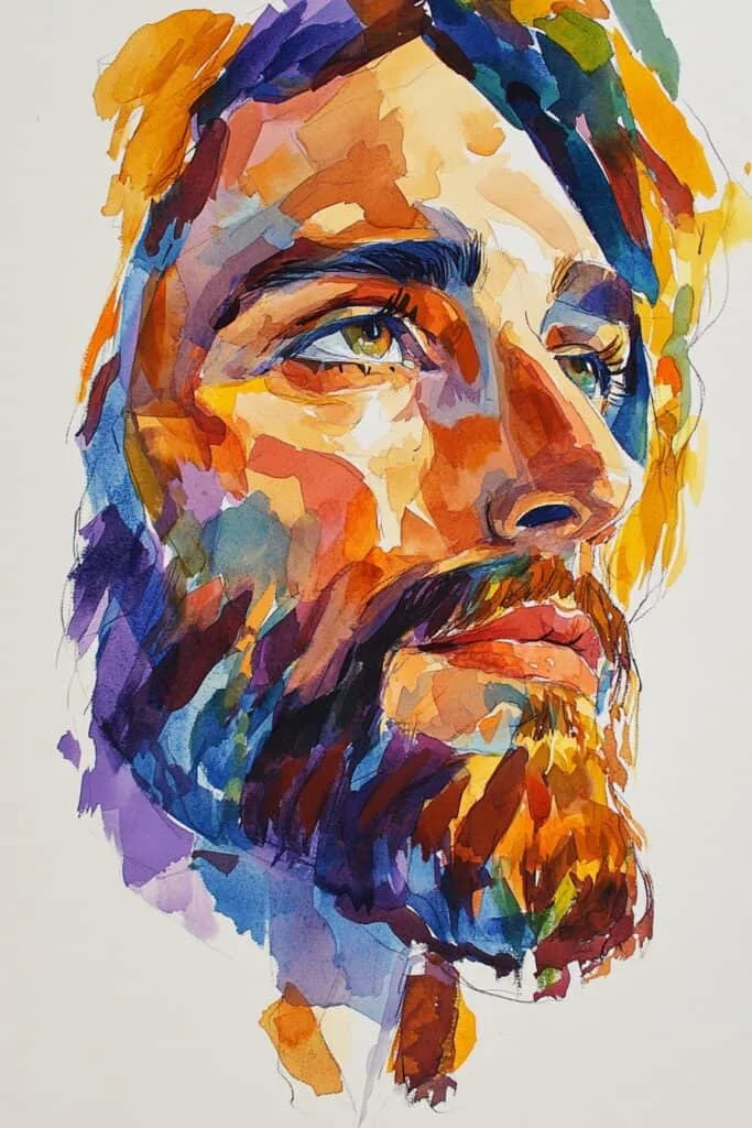 Jesus watercolor painting