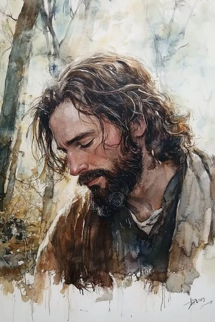Jesus watercolor painting