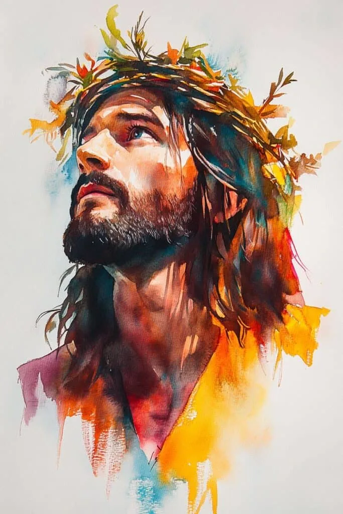 Jesus watercolor painting