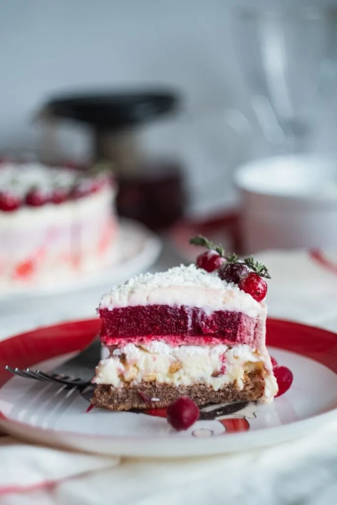 sliced of strawberry cake on plate