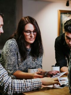 man and woman sitting at the table