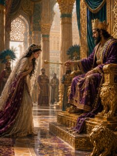 Esther, Queen Esther, King Xerxes, royal palace, biblical story, ancient Persia.